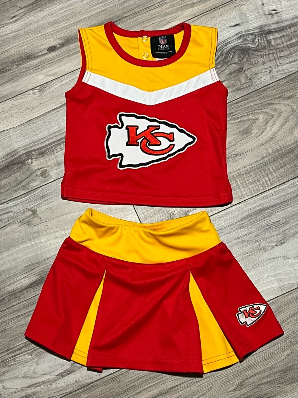 NFL Kids Red and Yellow Cheer Tank Top & Skirt Set